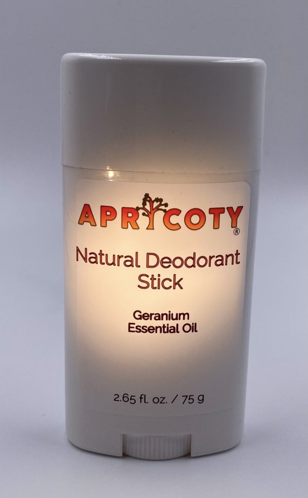 Apricoty Geranium Essential Oil, All Natural Deodorant Stick