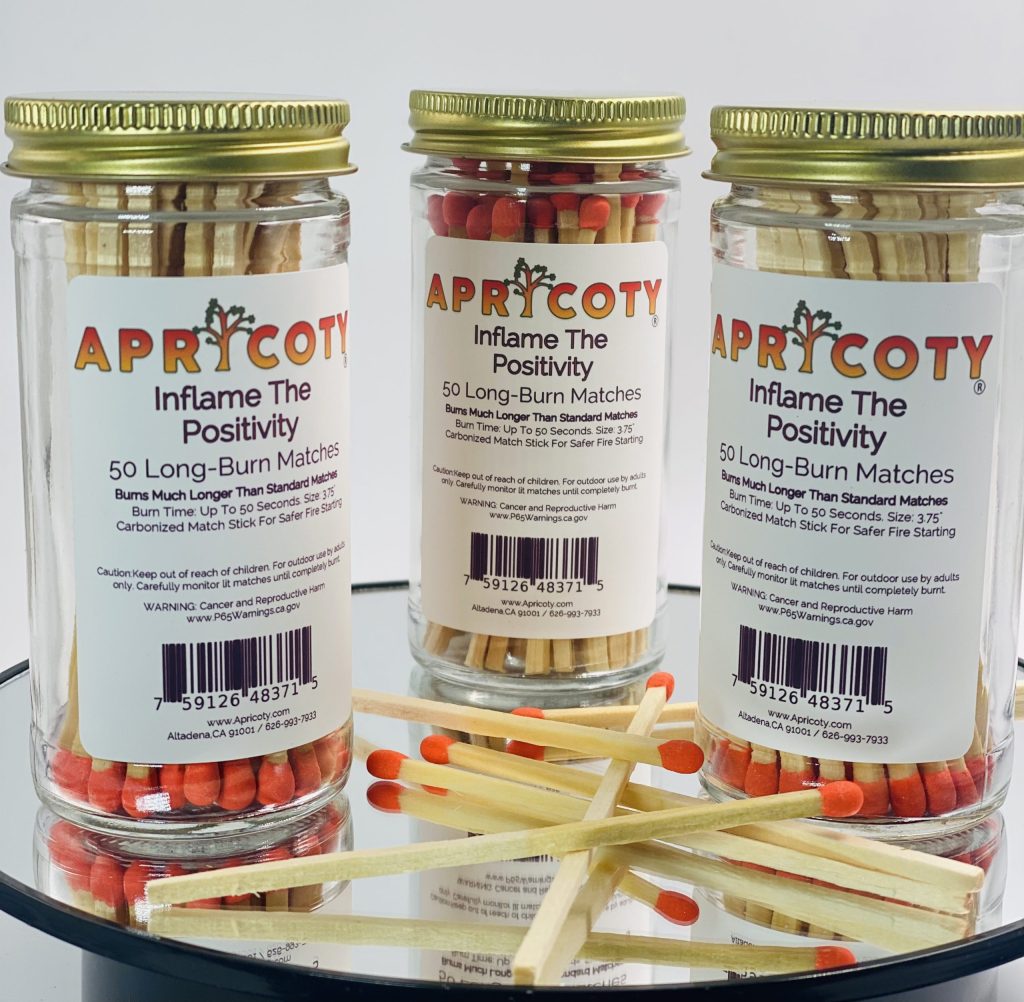 Chic Long Matches in Glass Jar