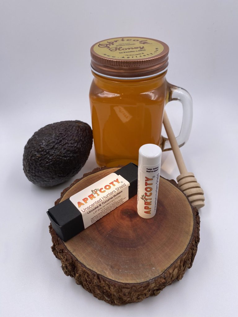 Apricoty  "Unscented Hunters Shield" Ucuuba & Tucuma Exotic Butters, Lip Balm Protection