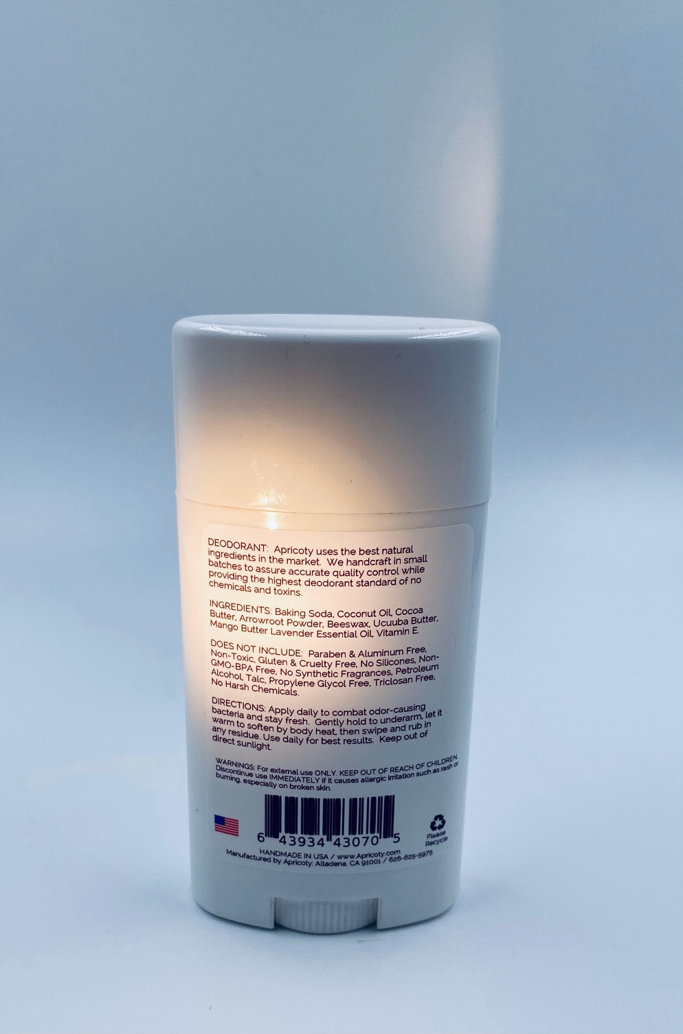 Apricoty Lavender Essential Oil, All Natural Deodorant Stick - Image 3