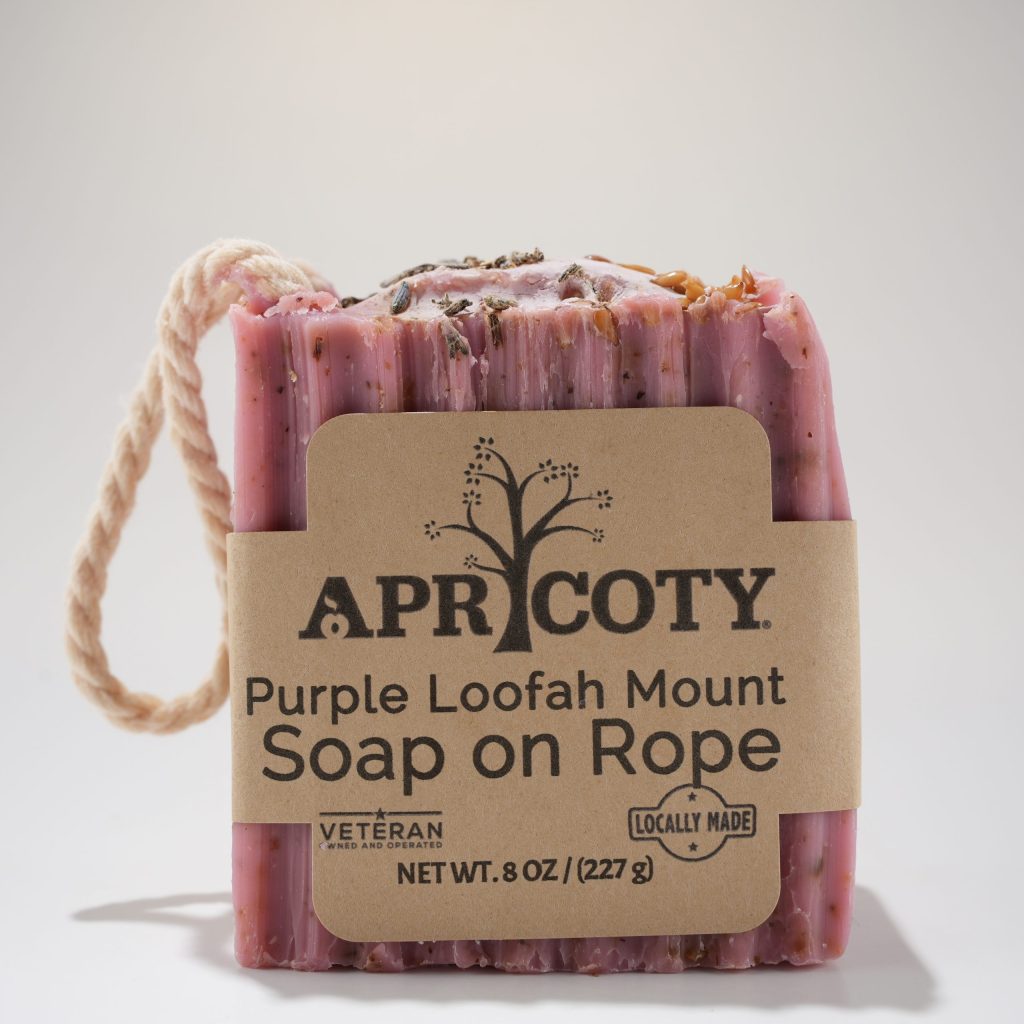 Purple Loofah Mount Soap on a Rope