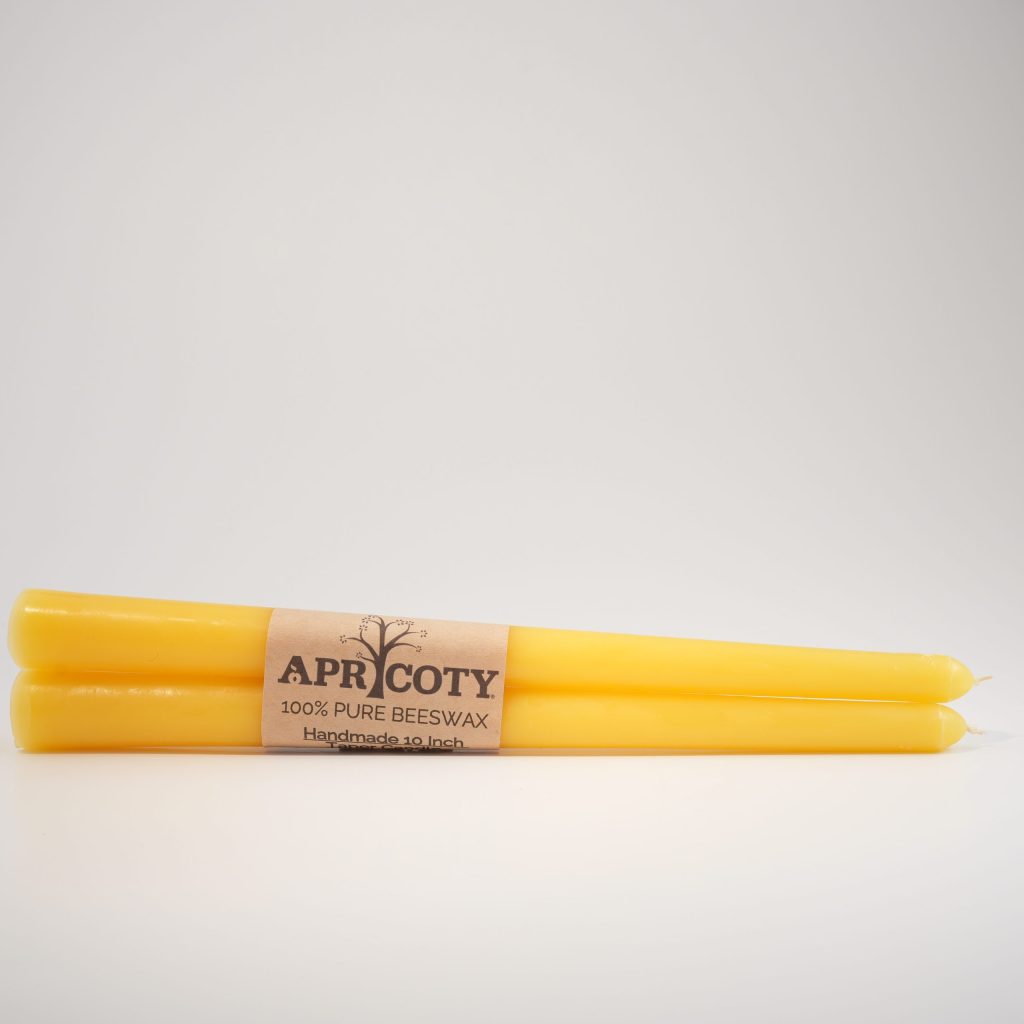 Handmade 10 Inch Beeswax Taper Candle