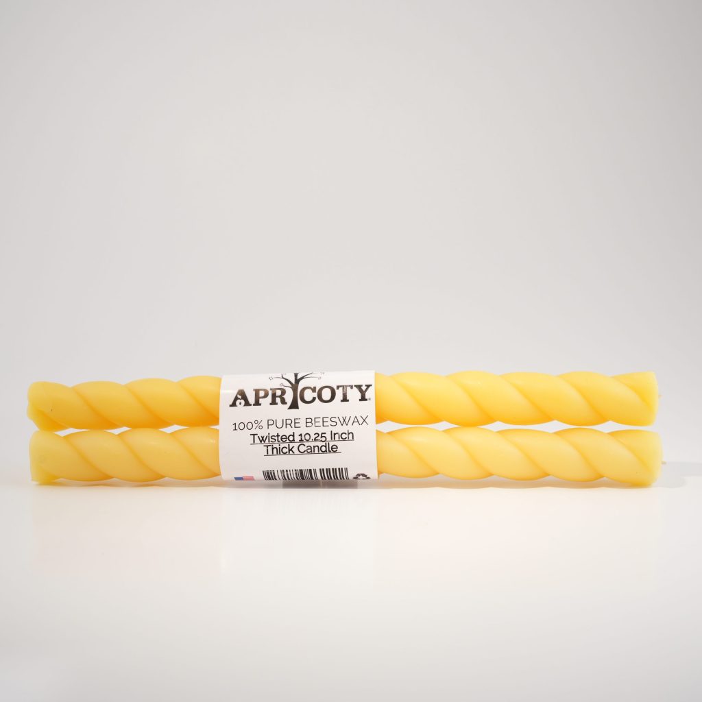 Twisted 10.25 Thick Beeswax Taper Candle